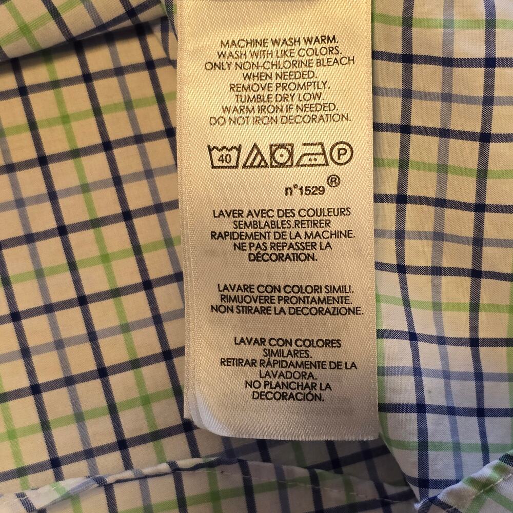 Ralph Lauren Button Down Shirt Mens Size XL Blue/Green Plaid Classic Fit Preppy - Picture 6 of 15